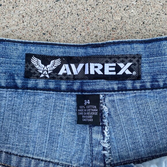 Vintage Y2K Avirex baggy denim shorts jorts - Picture 2 of 3